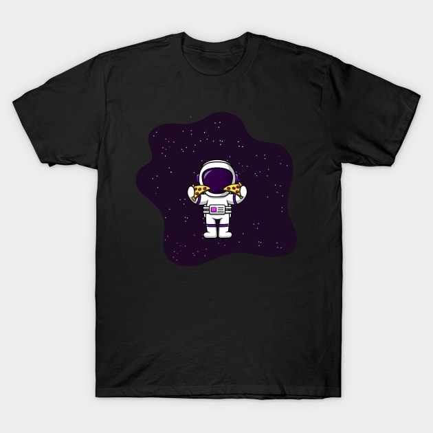 Astronaut Eating Pizza T-Shirt by Bro Aesthetics